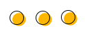 Graphisme minimaliste avec trois cercles jaunes alignés horizontalement, évoquant simplicité et équilibre | Le Petit Décante